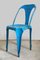 Blue Metal Bistro Chairs by Joseph Mathieu for Multipl's, 1930s, Set of 6 15