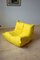 Fauteuil, Pouf et Canapé 3 Places Togo en Microfibre Jaune par Michel Ducaroy pour Ligne Roset, Set de 3 11