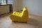 Sillón Togo de microfibra en amarillo, puf y sofá de tres plazas de Michel Ducaroy para Ligne Roset. Juego de 3, Imagen 10