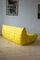 Gelber Togo Sessel, Pouf und 3-Sitzer Sofa aus Mikrofaser von Michel Ducaroy für Ligne Roset, 3er Set 6