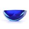 Mid-Century Oval Blue Glass Bowl, 1970s 4