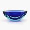 Mid-Century Oval Blue Glass Bowl, 1970s 6