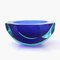 Mid-Century Oval Blue Glass Bowl, 1970s 5