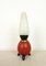 German Ceramic Table Lamp with Glass Shade, 1950s 1