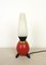 German Ceramic Table Lamp with Glass Shade, 1950s 5
