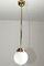 Vintage Bauhaus Style Opaline Glass Globe Ceiling Lamp, 1950s, Image 1