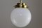 Vintage Bauhaus Style Opaline Glass Globe Ceiling Lamp, 1950s 7