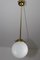 Vintage Bauhaus Style Opaline Glass Globe Ceiling Lamp, 1950s 6