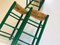 Vintage Dutch Green Wooden & Rattan Seating Barstools, 1950s, Set of 3 7