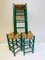 Vintage Dutch Green Wooden & Rattan Seating Barstools, 1950s, Set of 3 10
