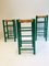 Vintage Dutch Green Wooden & Rattan Seating Barstools, 1950s, Set of 3 12