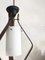 Lampe à Suspension avec Verre Central Cylindrique Opalin Blanc, Détails en Laiton & Lamelles en Teck, 1950s 4