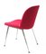 Gewellter Stuhl aus rosafarbener Wolle, 1960er 7