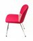 Gewellter Stuhl aus rosafarbener Wolle, 1960er 6