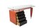 Desk in Black and Orange Lacquered Wood, 1950s 2