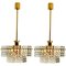 Gold-Plated Crystal Glass Chandeliers from Kinkeldey, 1970s, Set of 2 1