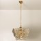 Glass and Brass Floral 3-Tier Light Fixture from Hillebrand, 1970s 13