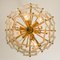 Glass and Brass Floral 3-Tier Light Fixture from Hillebrand, 1970s, Image 12