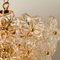 Glass and Brass Floral 3-Tier Light Fixture from Hillebrand, 1970s 10