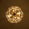 Glass and Brass Floral 3-Tier Light Fixture from Hillebrand, 1970s, Image 6