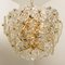 Glass and Brass Floral 3-Tier Light Fixture from Hillebrand, 1970s, Image 14