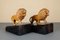 Serre-Livres Lion Fait Main en Bois, 1920s, Set de 2 4