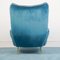 Vintage Blue Velvet Sofa & Armchairs by Ico Luisa Parisi, 1950s, Set of 3 12