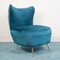 Vintage Blue Velvet Sofa & Armchairs by Ico Luisa Parisi, 1950s, Set of 3, Image 10