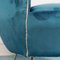 Sofá vintage de terciopelo azul y butacas de Ico Luisa Parisi, años 50. Juego de 3, Imagen 16