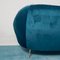 Sofá vintage de terciopelo azul y butacas de Ico Luisa Parisi, años 50. Juego de 3, Imagen 6