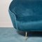 Sofá vintage de terciopelo azul y butacas de Ico Luisa Parisi, años 50. Juego de 3, Imagen 8