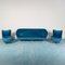 Vintage Blue Velvet Sofa & Armchairs by Ico Luisa Parisi, 1950s, Set of 3 1