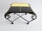 Mid-Century Yellow & Black Iron Side Table with Square Flowers, Image 1