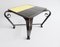 Mid-Century Yellow & Black Iron Side Table with Square Flowers 3