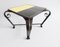 Mid-Century Yellow & Black Iron Side Table with Square Flowers, Image 3