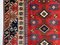 Grand Tapis Tribal Vintage Rouge, Marine, Bleu Beige et Beige, Turquie, 1950s 9