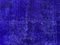 Großer Türkischer Überfärbter Teppich in Blau & Schwarz 9