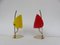 Lámparas de mesa de latón amarillo y rojo y vidrio acrílico, años 50. Juego de 2, Imagen 2
