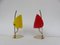 Lampes de Bureau Jaunes et Rouges en Laiton et Verre Acrylique, 1950s, Set de 2 2