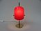 Lámparas de mesa de latón amarillo y rojo y vidrio acrílico, años 50. Juego de 2, Imagen 18