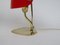 Lámparas de mesa de latón amarillo y rojo y vidrio acrílico, años 50. Juego de 2, Imagen 23