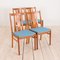 Mid-Century Danish Teak & Blue Wool Dining Chairs in the Style of Folke Ohlsson for Dux, 1970s, Set of 4, Image 4