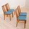 Mid-Century Danish Teak & Blue Wool Dining Chairs in the Style of Folke Ohlsson for Dux, 1970s, Set of 4 3