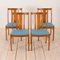 Mid-Century Danish Teak & Blue Wool Dining Chairs in the Style of Folke Ohlsson for Dux, 1970s, Set of 4 1