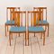 Mid-Century Danish Teak & Blue Wool Dining Chairs in the Style of Folke Ohlsson for Dux, 1970s, Set of 4, Image 1