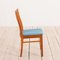 Mid-Century Danish Teak & Blue Wool Dining Chairs in the Style of Folke Ohlsson for Dux, 1970s, Set of 4, Image 5