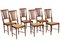 Esszimmerstühle aus Nussholz mit Sitz aus Stroh von Lavaggi, 1950er, 6er Set 1