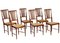 Walnut Dining Chairs with Straw Seats from Lavaggi, 1950s, Set of 6 1