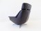 Model 802 Black Leather Chair with Ottoman by Werner Langenfeld for ESA, 1960s, Image 18