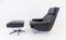 Model 802 Black Leather Chair with Ottoman by Werner Langenfeld for ESA, 1960s 2